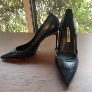 Brian Atwood stilettos with gold chain